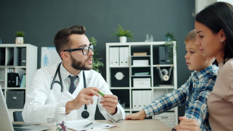 doctor with family